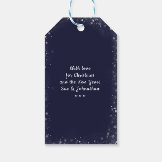メリークリスマスホリデーフローラグリッターギフトラベル ギフトタグ (裏面)