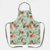メリークリスマスホリデーフローラポインセチアパターン エプロン (正面)