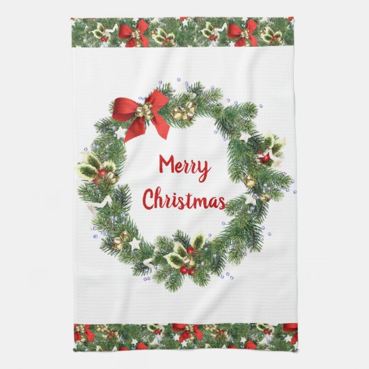 メリークリスマスホリデーホーム キッチンタオル (縦)