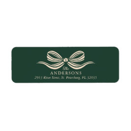 メリークリスマスホリデーボウ差出人住所ラベル ラベル