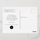 メリークリスマスホリデーポインセチアリースビジネス 箔シーズンポストカード (裏面)