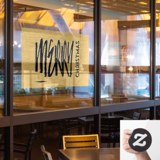 メリークリスマスホリデーモダンタイポグラフィ ウィンドウサイン (レストラン窓)