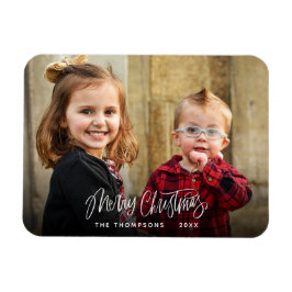 メリークリスマスホリデーモダンフォトスクリプト マグネット