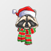 メリークリスマスホリデーラクーンウィンドウニッキング ウィンドウサイン (シート)