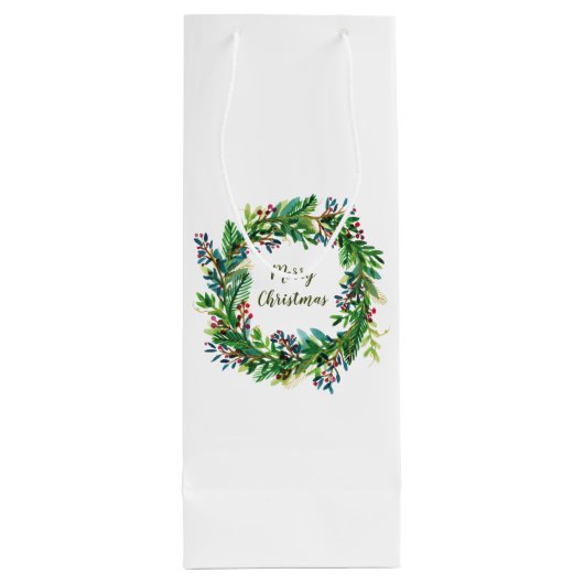 メリークリスマスホリデーリースミディアム抱き枕 ワインギフトバッグ (裏面)