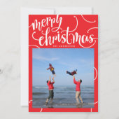 メリークリスマスホリデーレター渦巻き写真カード シーズンカード (正面)