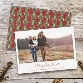 メリークリスマスホリデーレッドグリーンカントリープレイド シーズンカード