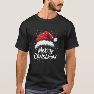 メリークリスマスホリデーレッドサンタハットクリスマスファミリー Tシャツ