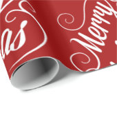 メリークリスマスホリデーレッドシーズンズデザイン ラッピングペーパー (ロールコーナー)