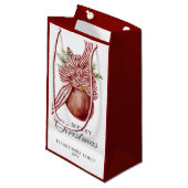 メリークリスマスホリデーレッドストライプのオーナメント スモールペーパーバッグ (正面アングル)