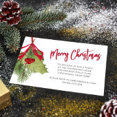 メリークリスマスホリデーレッド書道QRコード 招待状