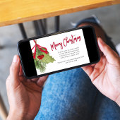 メリークリスマスホリデーレッド書道QRコード 招待状