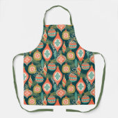 メリークリスマスホリデーヴィンテージツリーオーナメント エプロン (正面)