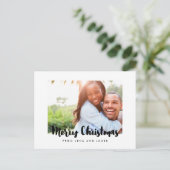 メリークリスマスホリデー家族の写真 ポストカード (スタンド正面)