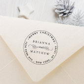 メリークリスマスホリデー差出人住所ラウンド セルフインキングスタンプ