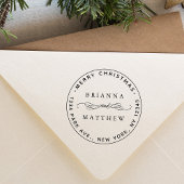 メリークリスマスホリデー差出人住所ラウンド セルフインキングスタンプ