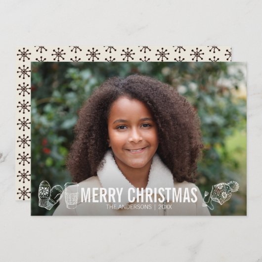 メリークリスマスホリデー必需品フォトカード シーズンカード (正面/裏面)