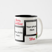 メリークリスマスホリデー応援ホリーベリー写真 ツートーンマグカップ (正面右)