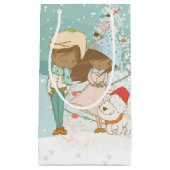 メリークリスマスホリデー抱き枕アフリカンアメリカン スモールペーパーバッグ (正面)