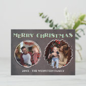 メリークリスマスホリデー2フォトコラージカード サンキューカード (スタンド正面)