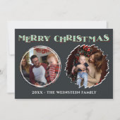 メリークリスマスホリデー2フォトコラージュ サンキューカード (正面)