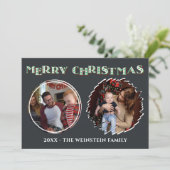 メリークリスマスホリデー2フォトコラージュ サンキューカード (スタンド正面)