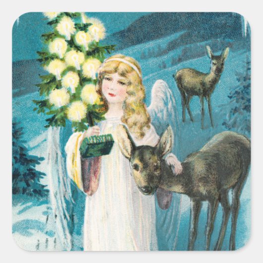 メリークリスマスホリデー スクエアシール (正面)