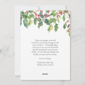 メリークリスマスホリーとベリーグリーンの写真 シーズンカード (裏面)