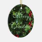 メリークリスマスホリーオーナメント セラミックオーナメント (右)