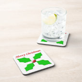 メリークリスマスホリーカスタマイズ可能なコルクコースター コースター (右側)