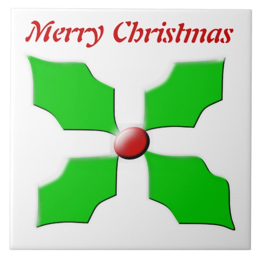 メリークリスマスホリーカスタマイズ可能タイル タイル (正面)