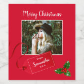 メリークリスマスホリーカスタムスリグ – 写真 –  ワインラベル (シングルラベル)