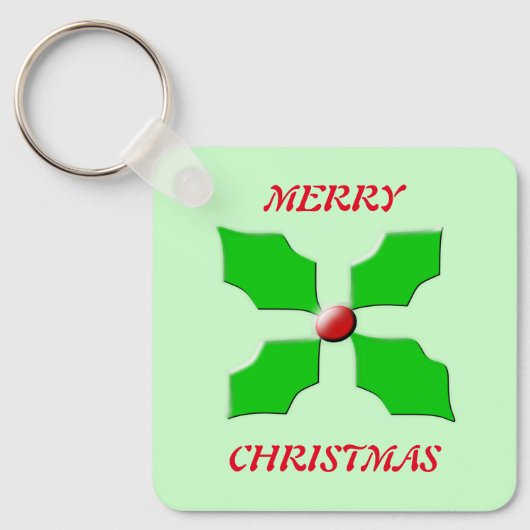 メリークリスマスホリーカスタム キーホルダー (正面)