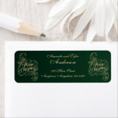 メリークリスマスホリーグリーングリーティングホリデー ラベル (インサイチュ)