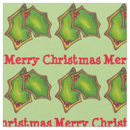 メリークリスマスホリーシュガークッキー ファブリック