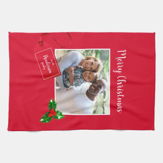 メリークリスマスホリースプリカスタムグ-写真- キッチンタオル (横)