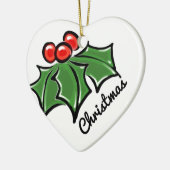 メリークリスマスホリースリッグ セラミックオーナメント (左)