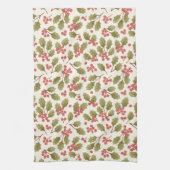 メリークリスマスホリーパターン キッチンタオル (縦)