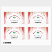 メリークリスマスホリーパーソナライズされたベーキング 長方形シール (シート)