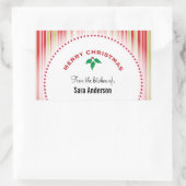 メリークリスマスホリーパーソナライズされたベーキング 長方形シール (バッグ)