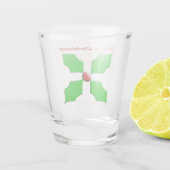 メリークリスマスホリーパーソナライズされた ショットグラス (裏面)