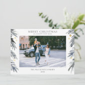 メリークリスマスホリーファミリーフォトホリデーカード シーズンカード (スタンド正面)