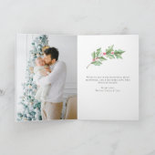 メリークリスマスホリーフォトホリデーカード ノートカード (内部)