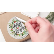 メリークリスマスホリーフローラリースホリデーウィッシュ