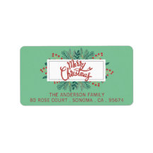 メリークリスマスホリーブッシュグリーン差出人住所