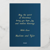 メリークリスマスホリーブルーの挨拶 箔シーズンカード (裏面)