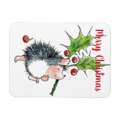 メリークリスマスホリーヘッジホッグ マグネット (横)