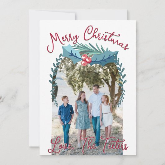 メリークリスマスホリーベリカスタムーフォトアーチ シーズンカード (正面)