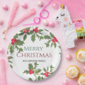 メリークリスマスホリーベリーの休日 ペーパープレート (パーティー)