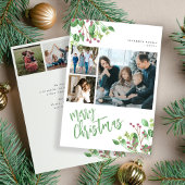 メリークリスマスホリーベリーの葉の数々の写真 シーズンカード